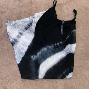 BRAND NEW women’s black and white tie dye maxi